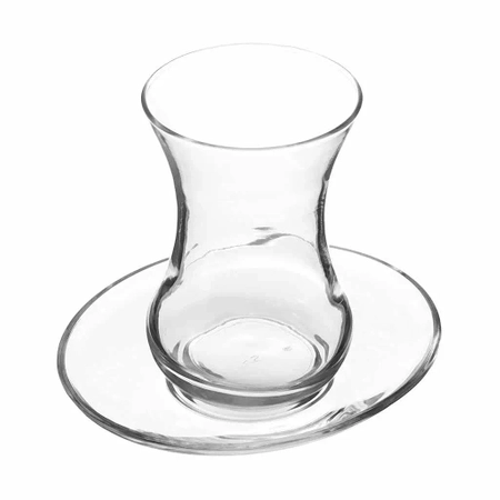 Zestaw szklanek i spodków do herbaty po turecku - 12 elementów