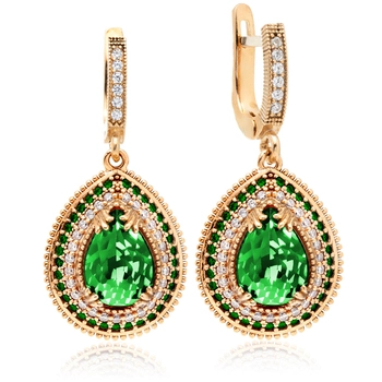 Srebrne kolczyki sułtanki Mihrimah ze szmaragdem