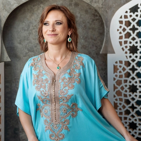 Arabska sukienka - Turkusowe Głębie Souss