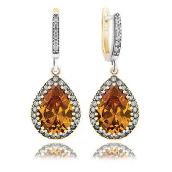 Klasyczne kolczyki z cytrynem