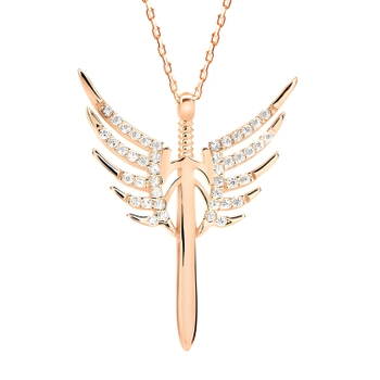 Naszyjnik pozłacany anioł ze skrzydłami