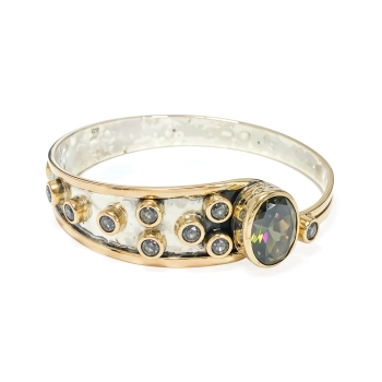 Srebrna bransoletka z owalnym mistycznym topazem - Wyprawa przez orient