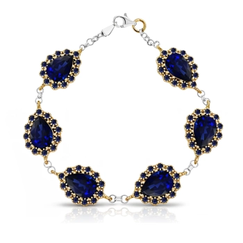 Bransoletka ze srebra 925 i brązu z szafirami