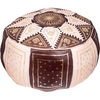 Brązowa skórzana pufa z Maroko