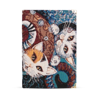 Notes gobelinowy z motywem kotów 20 x 14 cm