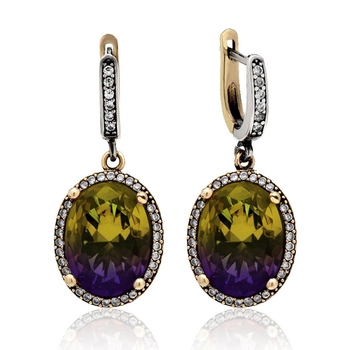 Srebrne kolczyki z ametrynem