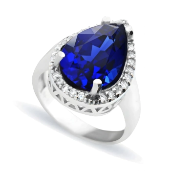 Delikatny pierścień Sułtanki Hurrem z szafirami - srebro 925