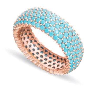 Pozłacana obrączka z turkusem