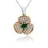 Naszyjnik srebrny ze szmaragdem i cyrkoniami