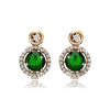 Srebrne kolczyki ze szmaragdem i cyrkoniami