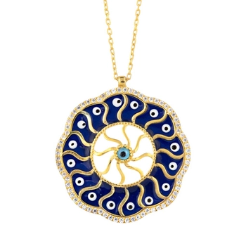 Pozłacany naszyjnik promienne oko proroka