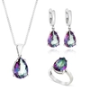 Komplet srebrny z mistycznym topazem