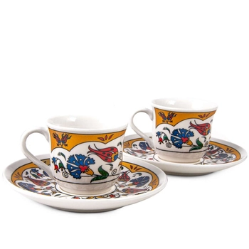 Mały zestaw porcelanowych filiżanek do kawy - Złoty Ogród Orientu