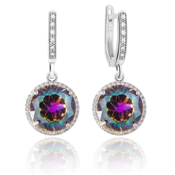 Kolczyki okrągłe z mistycznym topazem