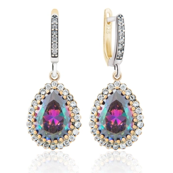 Kolczyki z tęczowym topazem