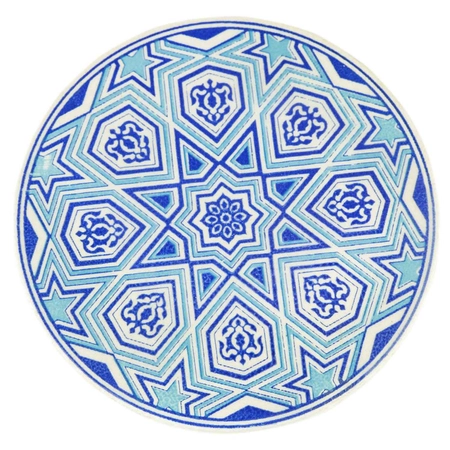 Niebieska ceramiczna podkładka pod kubek 9 cm