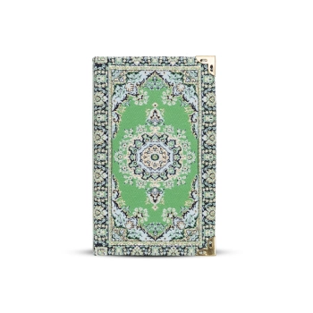 Mały notes w twardej oprawie zielony orientalny wzór 14 x 8,5 cm