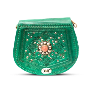 Torebka skórzana - Głęboka Zieleń Atlasu