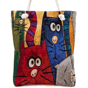 Gobelinowa torba z kocim motywem