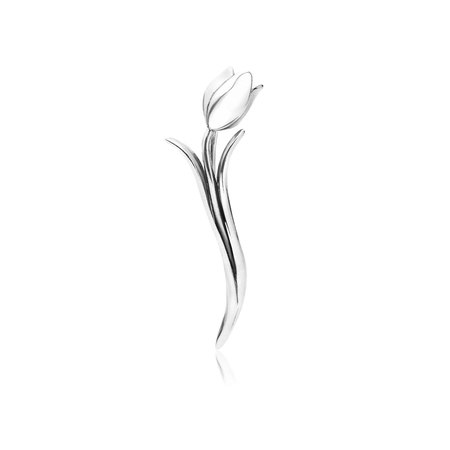 Srebrny tulipan - broszka