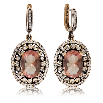 Osmański zultanit Sułtanki Kosem - kolczyki srebrne