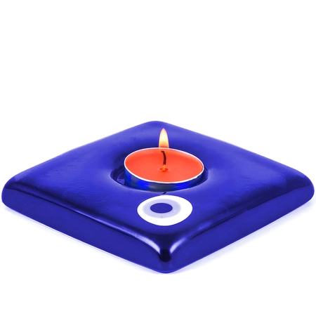 Szklana podstawka pod świeczki z okiem proroka