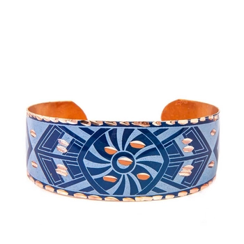 Bransoletka z miedzi w kolorze niebieskim