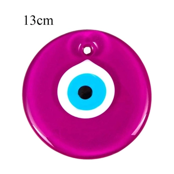 Szklana różowa matowa zawieszka talizman oko proroka 13 cm