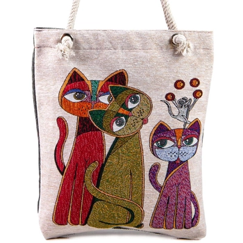 Gobelinowa torba z kocim motywem