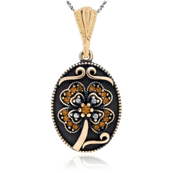 Owalny naszyjnik Wieczór w Stambule - Pożegnanie Słońca