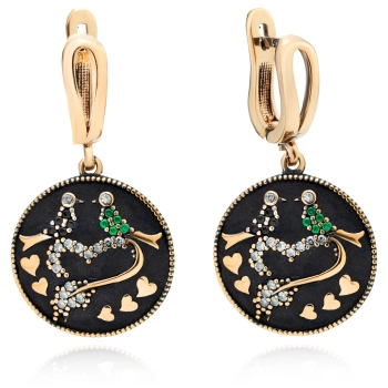 Srebrne kolczyki Wieczór w Stambule - Szmaragdowa Noc