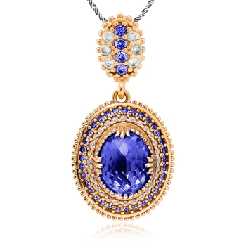 Srebrny naszyjnik z szafirem "Sułtanki Mihrimah"