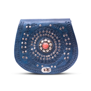 Skórzana torebka - Granatowa Harmonia