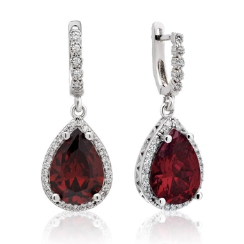 Kolczyki ze srebra z granatem