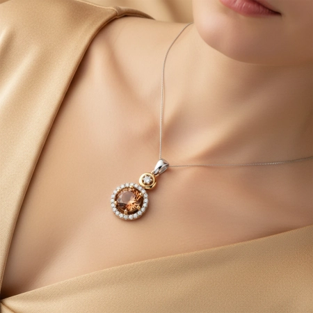 Srebrny komplet biżuterii z zultanitem i cyrkoniami