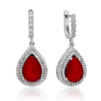 Kolczyki Hurrem z rubinami- pełne srebro