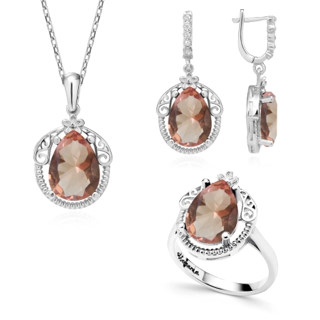 Komplet srebrny z zultanitem Sułtanki Halime