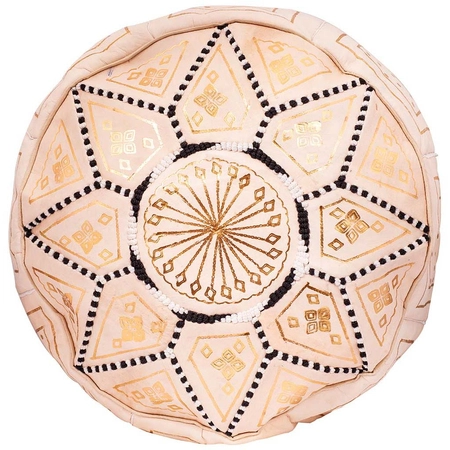 Orientalna pufa ze skóry naturalnej