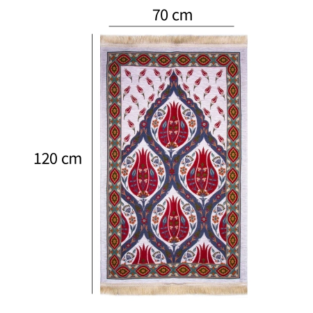 Dywan modlitewny bawełniany 120 x 70 cm z wzorem tulipanów