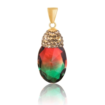 Srebrna zawieszka z turmalinem arbuzowym - kropla znad Bosforu