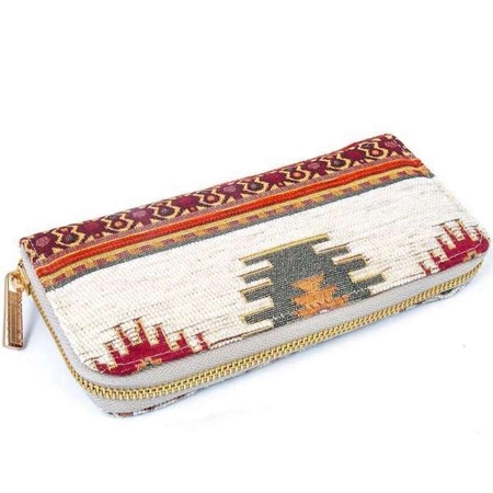 Orientalny portfel damski na suwak