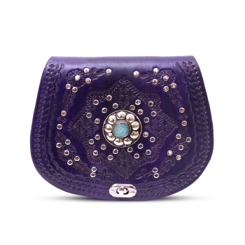 Skórzana torebka - Kobaltowe Niebo Maghrebu