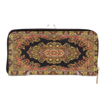 Portfel orientalny damski czarny na suwak