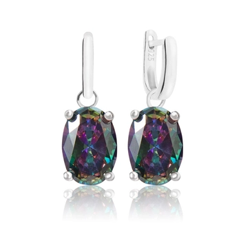 Kolczyki srebrne z mistycznym topazem