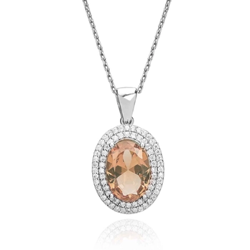 Srebrny naszyjnik z morganitem