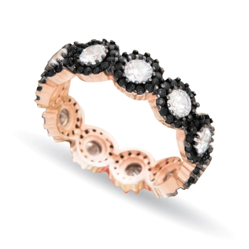 Pozłacany srebrny pierścionek z cyrkoniami