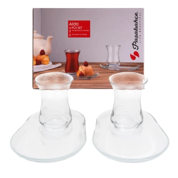 Zestaw szklanek z podstawkami Pasabahce Aida (2 szt)