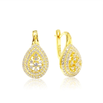 Kolczyki pozłacane srebro 925 z cyrkoniami - Złoto Haremu