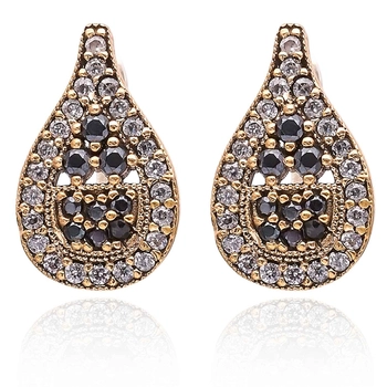 Delikatne srebrne kolczyki z czarnymi cyrkoniami