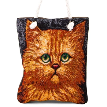 Gobelinowa torba z kocim motywem